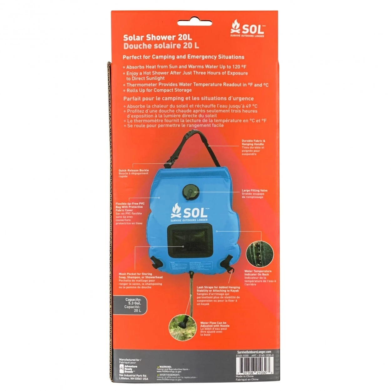 SOL - Survive Outdoors Longer SOL Solar Shower 20L 4 SOL - Survive Outdoors Longer SOL Solar Shower 20L - Image 2