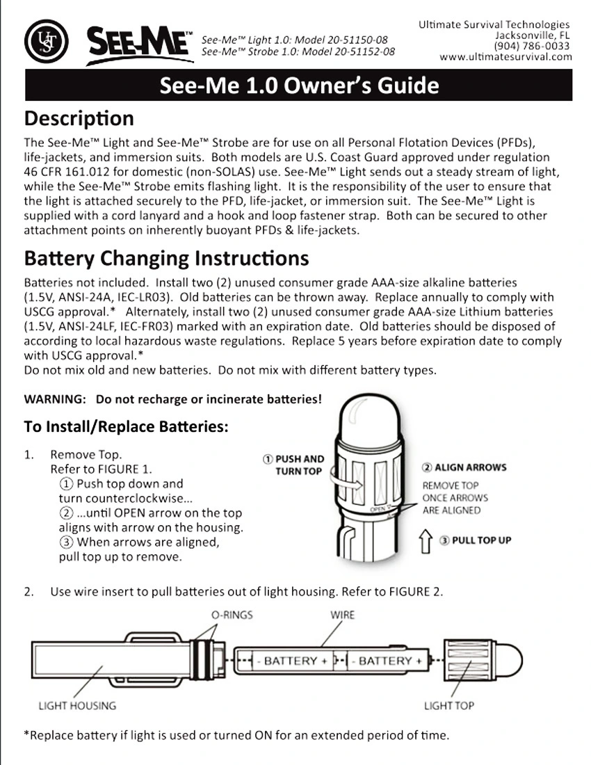 UST | Ultimate Survival Technologies UST See-Me 1.0 Orange LED Waterproof Light 5 UST | Ultimate Survival Technologies UST See-Me 1.0 Orange LED Waterproof Light - Image 3