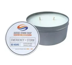 Aussie Storm Shop Emergency + Storm 80/110 Hour Long Burn Candle