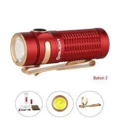 Olight Baton 3 1200Lm Rechargeable Torch RED -Caravan Sales Store FOL B3 R 2