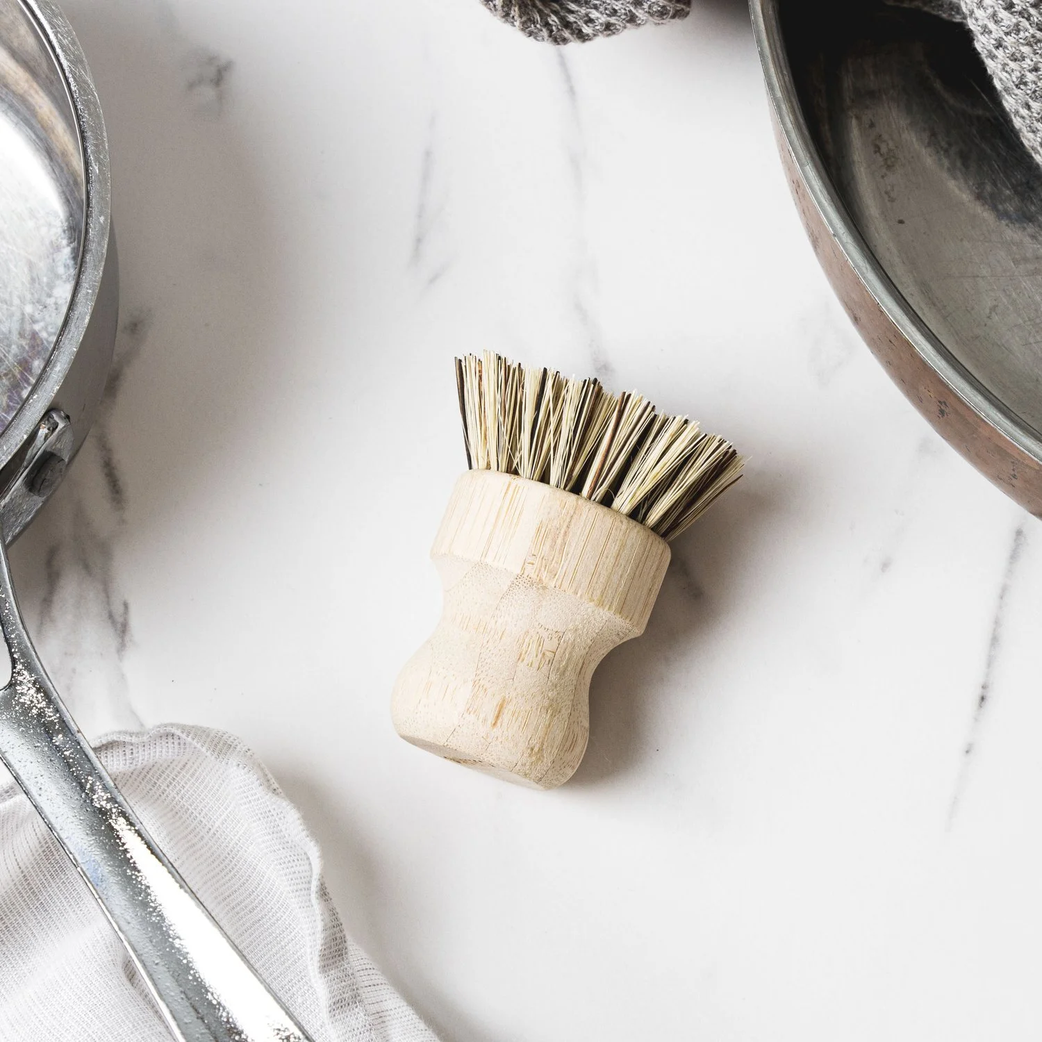 Ever Eco Pot Scrubber Bamboo Handle & Palm Leaf Bristles 3 Ever Eco Pot Scrubber Bamboo Handle & Palm Leaf Bristles