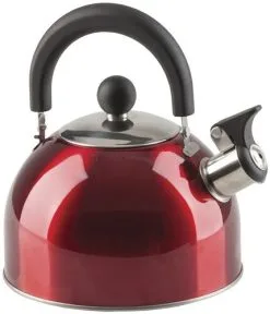 Rovin CLEARANCE Stainless Steel Anodised Whistling Kettle Red
