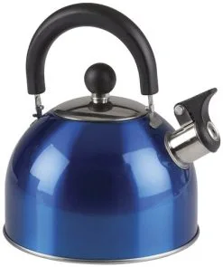 Rovin CLEARANCE Stainless Steel Anodised Whistling Kettle Blue